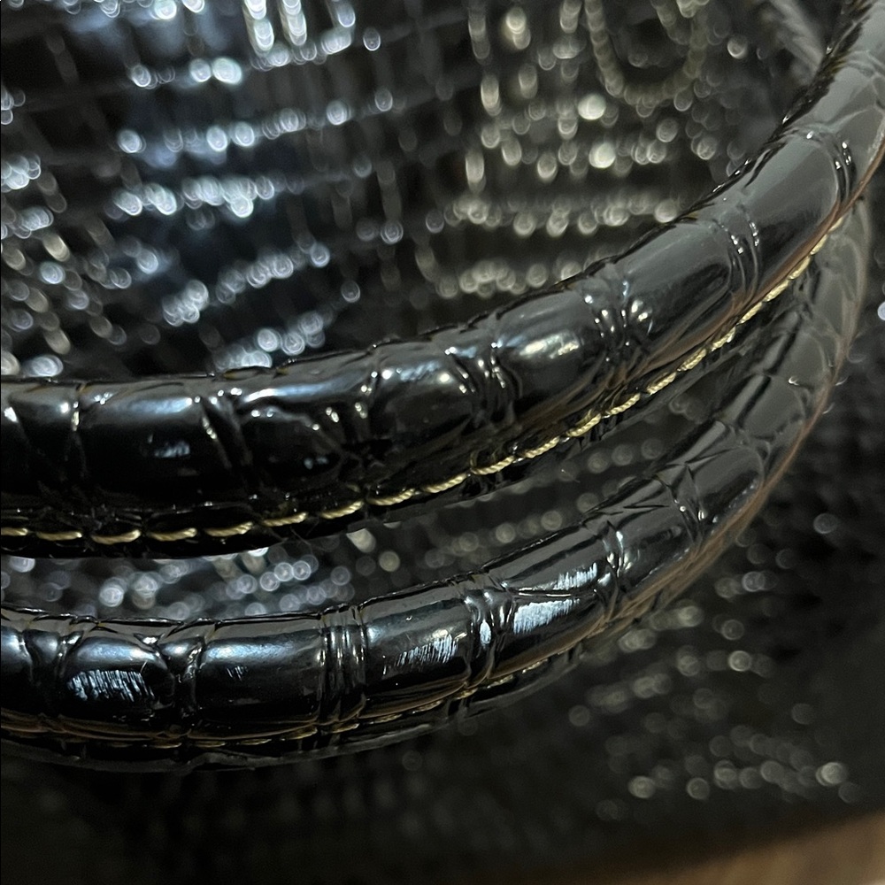 Kathy Van Zeeland Fabulous Large Black Mock Croc PVC Shoulder Tote Bag 20x13x5 - Picture 8 of 8